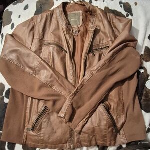 Maurices Faux Leather Jacket - Size 2X - Brown